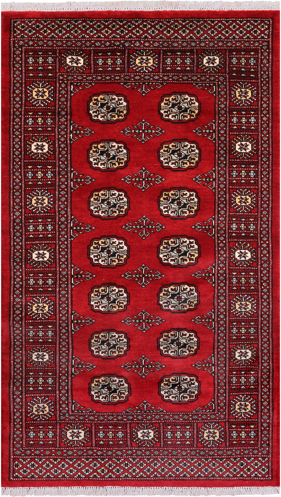 Red Bokhara Hand-Knotted Wool Rug - 3' 0" X 5' 3"
