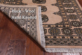 Ivory Bokhara Handmade Wool Runner Rug - 3' 2" X 5' 6"