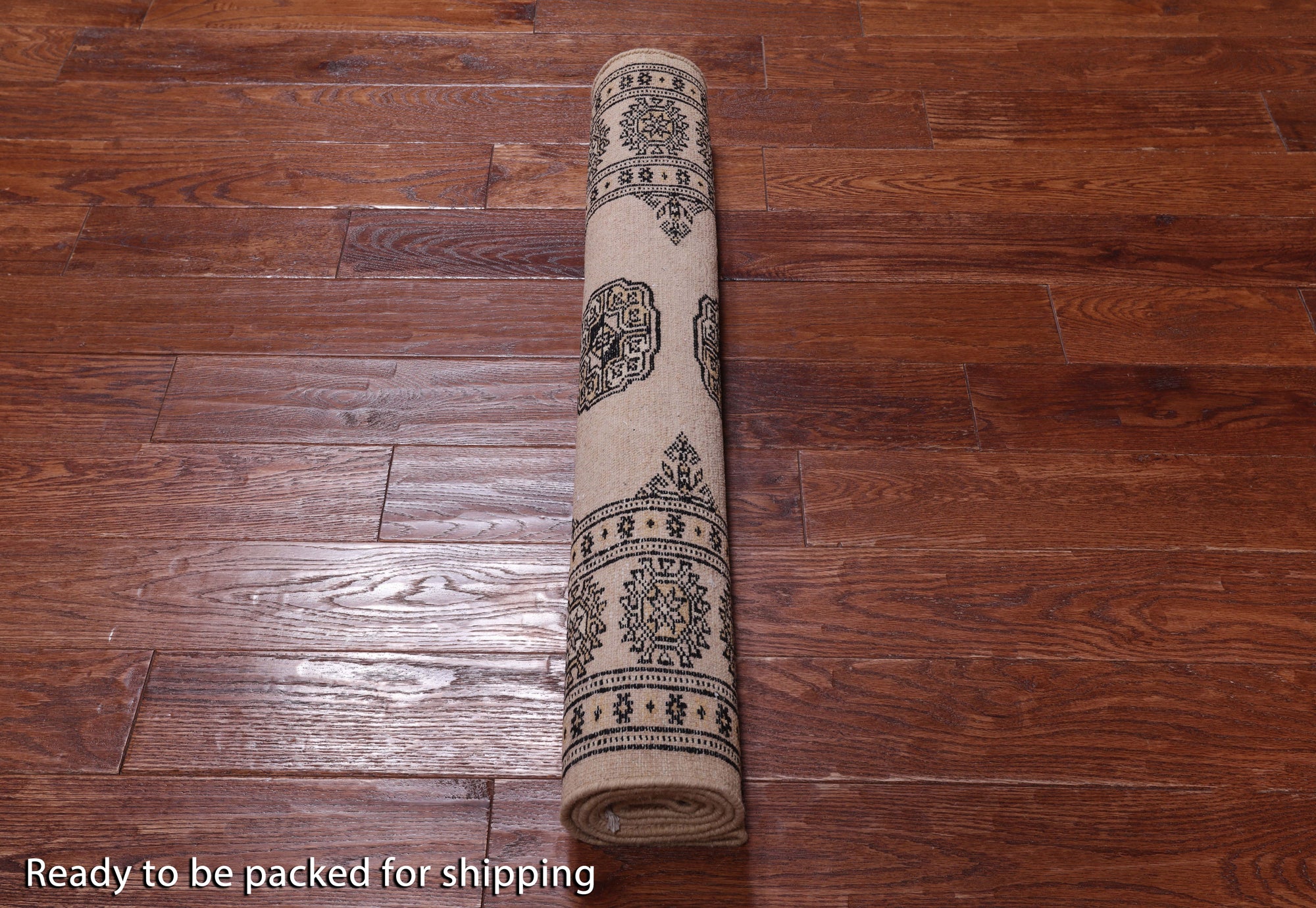 Ivory Bokhara Handmade Wool Runner Rug - 3' 2" X 5' 6"