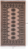 Ivory Bokhara Handmade Wool Runner Rug - 3' 2" X 5' 6"