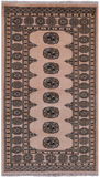 Ivory Bokhara Handmade Wool Runner Rug - 3' 2" X 5' 6"