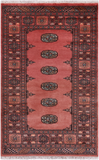 Pink Bokhara Handmade Wool Rug - 3' 0" X 4' 10"