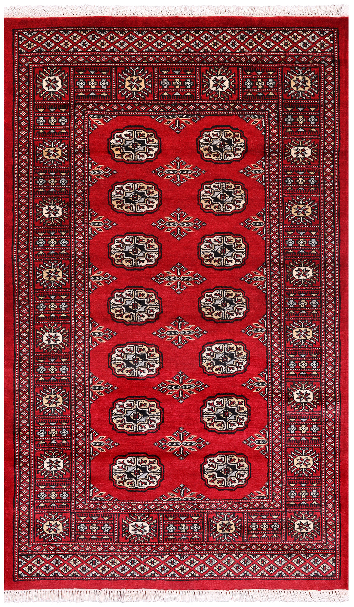 Red Bokhara Hand Knotted Wool Rug - 3' 0" X 5' 1"