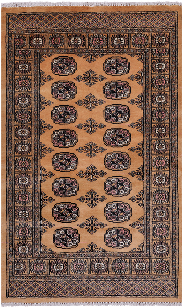 Gold Bokhara Hand Knotted Wool Rug - 3' 1" X 5' 1"