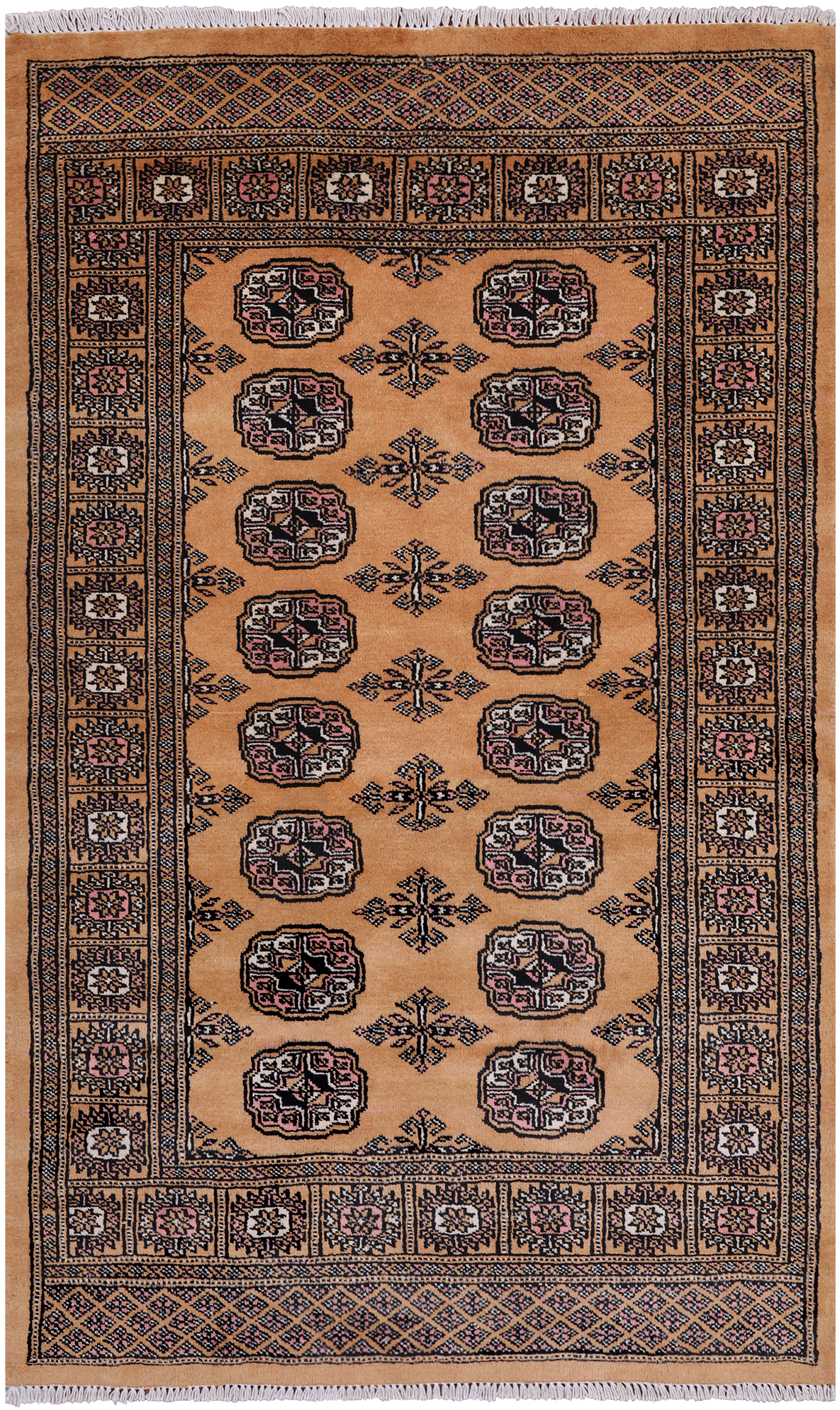 Gold Bokhara Hand Knotted Wool Rug - 3' 1" X 5' 1"