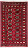 Red Bokhara Hand Knotted Wool Rug - 3' 0" X 5' 0"