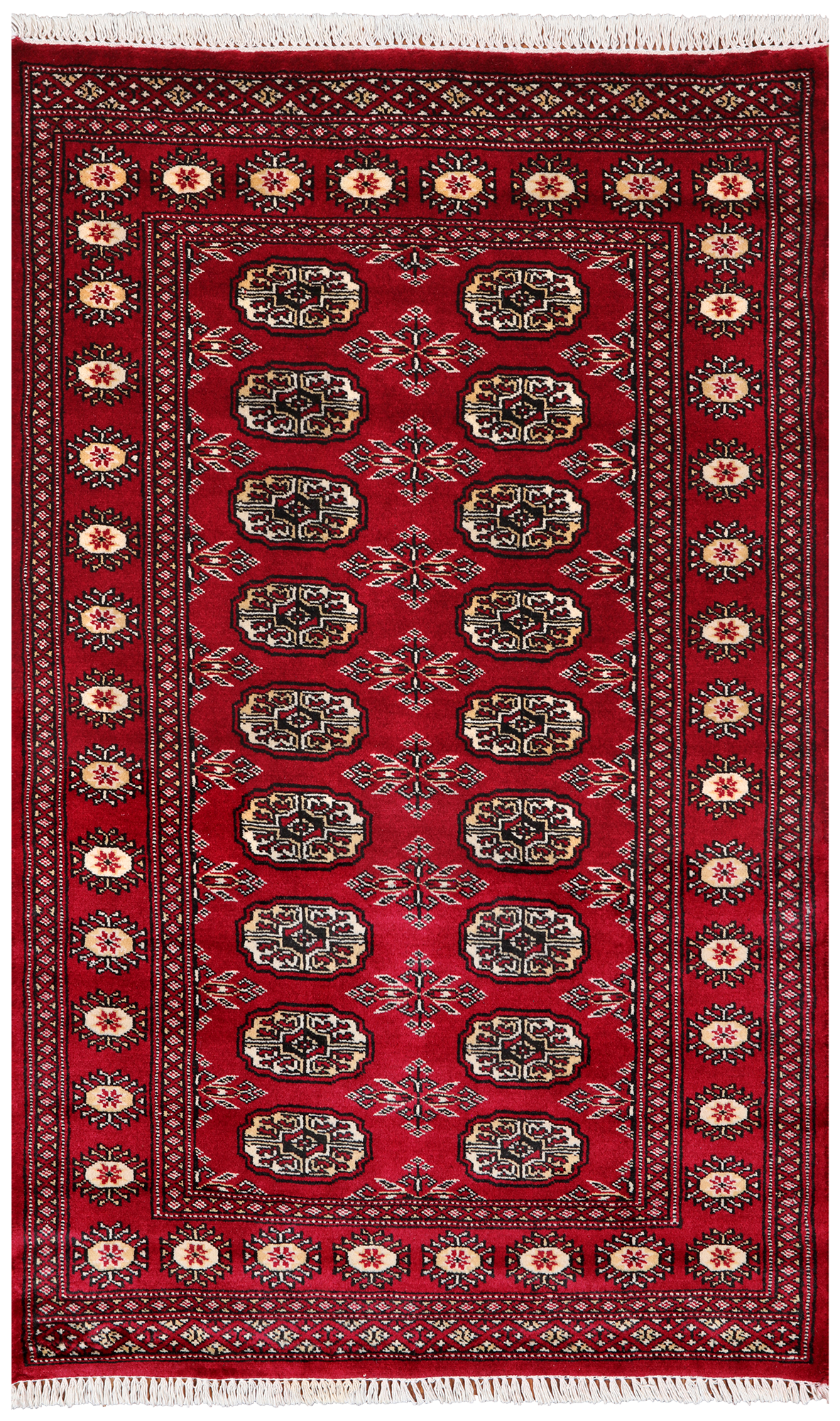 Red Bokhara Hand Knotted Wool Rug - 3' 0" X 5' 0"