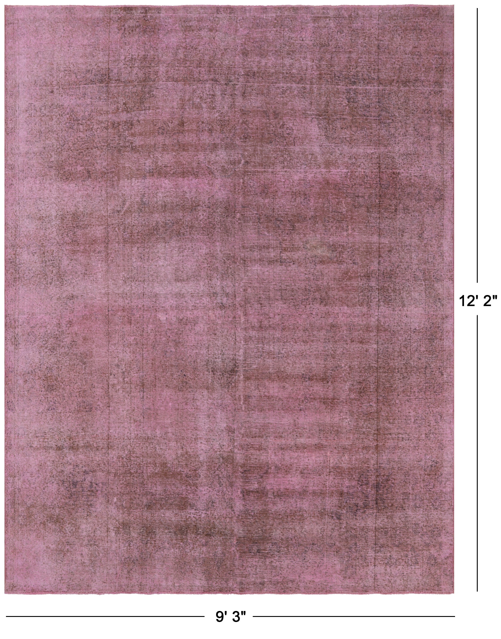Pink Persian Overdyed Hand Knotted Wool Area Rug - 9' 3" X 12' 2" - Golden Nile