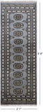 Grey Bokhara Handmade Wool Runner Rug - 2' 1" X 5' 8"