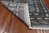 Grey Bokhara Handmade Wool Runner Rug - 2' 1" X 5' 8"