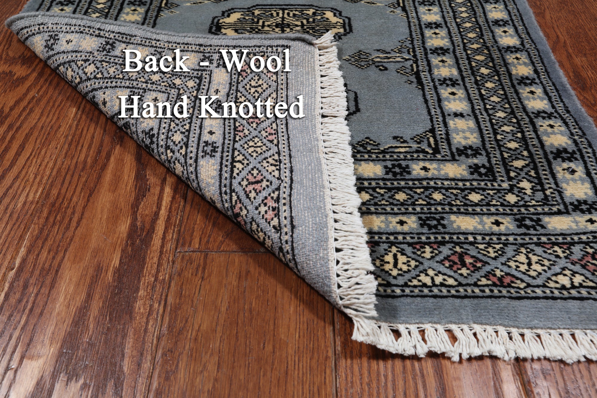 Grey Bokhara Handmade Wool Runner Rug - 2' 1" X 5' 8"