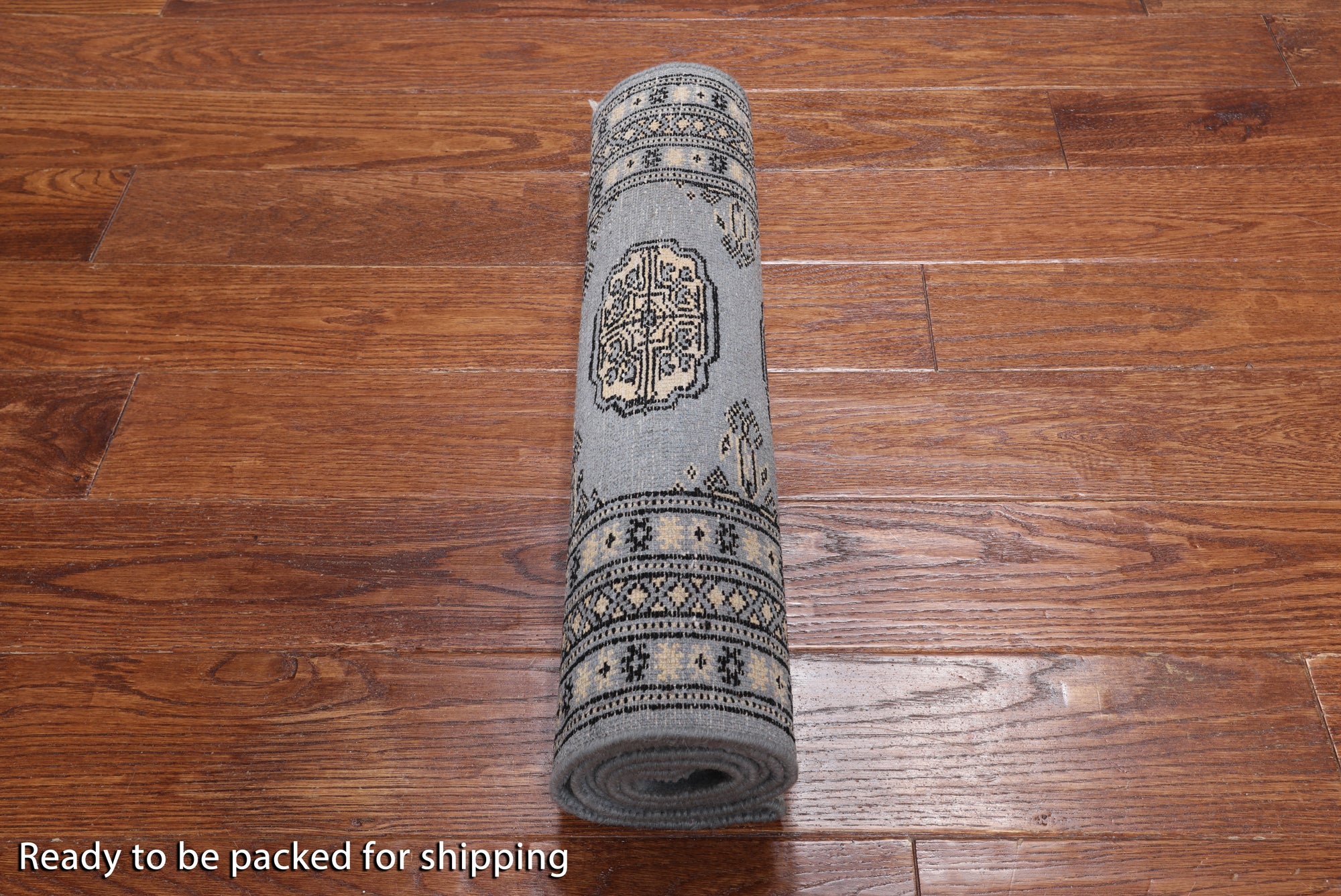 Grey Bokhara Handmade Wool Runner Rug - 2' 1" X 5' 8"
