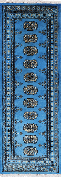 Blue Bokhara Handmade Wool Runner Rug - 2' 1" X 5' 10"
