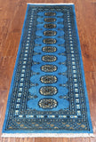 Blue Bokhara Handmade Wool Runner Rug - 2' 1" X 5' 10"