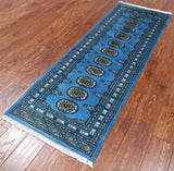Blue Bokhara Handmade Wool Runner Rug - 2' 1" X 5' 10"