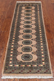 Beige Bokhara Hand-Knotted Wool Runner Rug - 2' 0" X 6' 4"