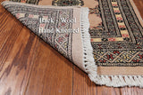 Beige Bokhara Hand-Knotted Wool Runner Rug - 2' 0" X 6' 4"