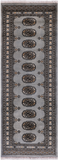Grey Bokhara Hand Knotted Wool Runner Rug - 2' 1" X 5' 5"