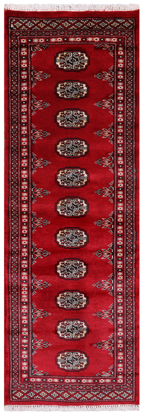Red Bokhara Handmade Wool Runner Rug - 2' 0" X 6' 0"