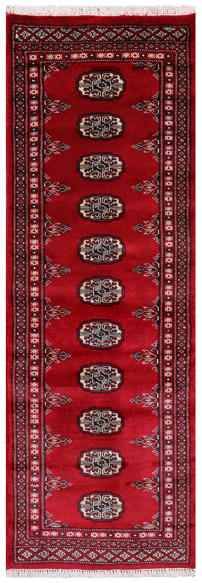 Red Bokhara Handmade Wool Runner Rug - 2' 0" X 6' 0"