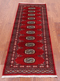 Red Bokhara Handmade Wool Runner Rug - 2' 0" X 6' 0"