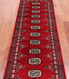 Red Bokhara Handmade Wool Runner Rug - 2' 0" X 6' 0"