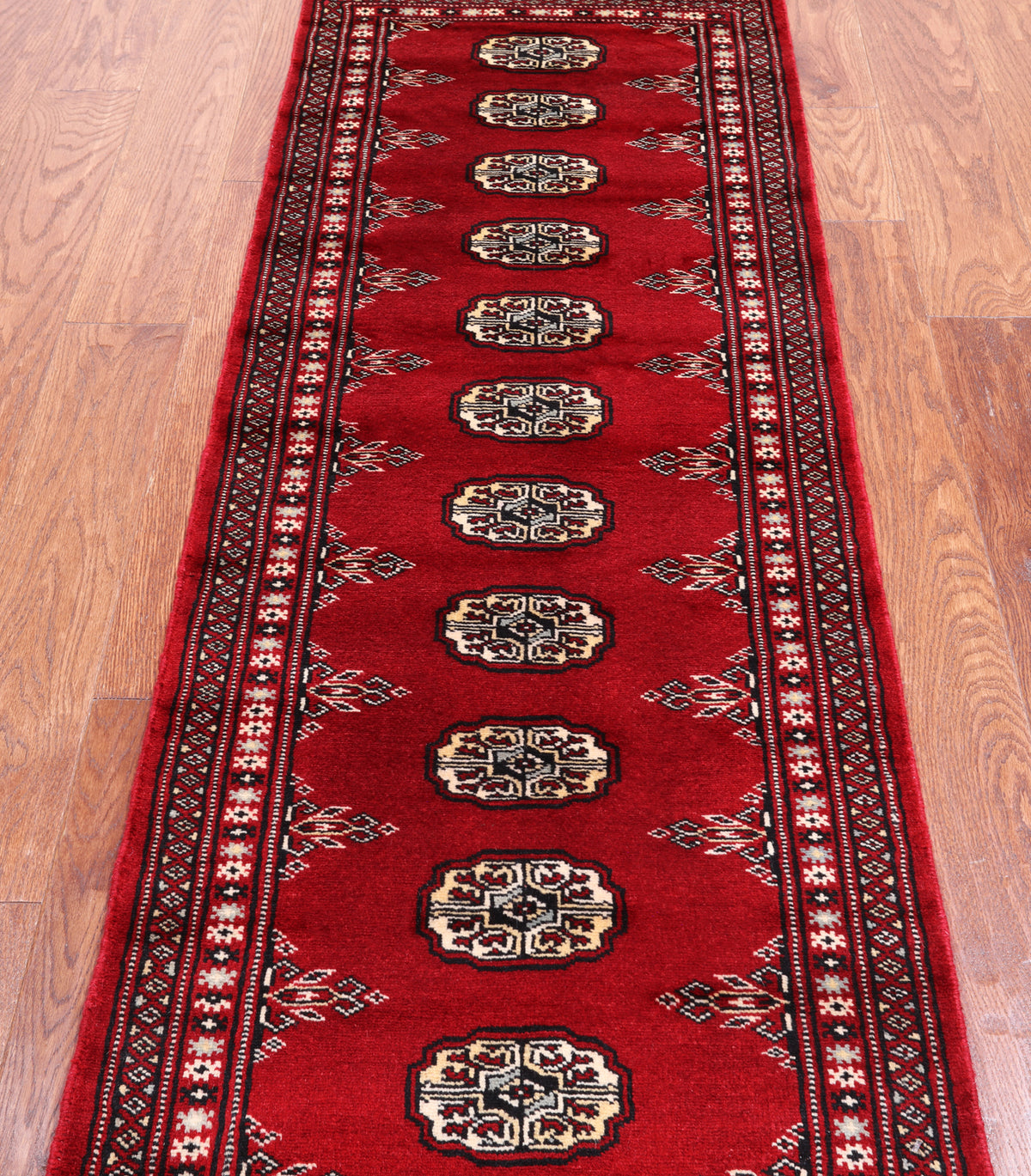 Red Bokhara Handmade Wool Runner Rug - 2' 0" X 6' 0"
