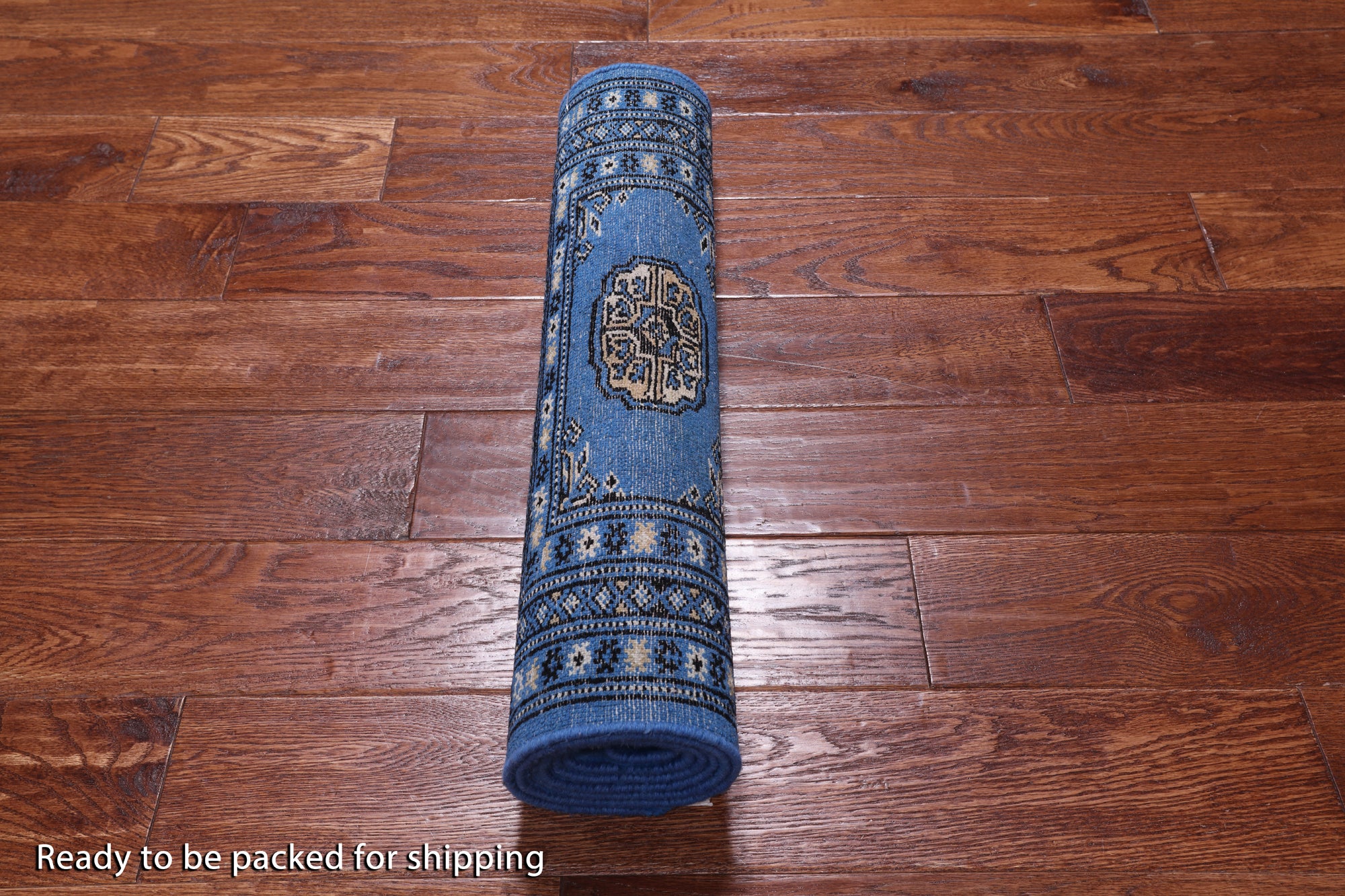 Blue Bokhara Hand-Knotted Wool Runner Rug - 2' 1" X 6' 0"