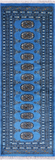 Blue Bokhara Hand-Knotted Wool Runner Rug - 2' 1" X 6' 0"