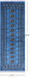 Blue Bokhara Hand-Knotted Wool Runner Rug - 2' 1" X 6' 0"