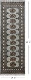 Grey Bokhara Handmade Wool Runner Rug - 2' 1" X 6' 1"