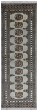 Grey Bokhara Handmade Wool Runner Rug - 2' 1" X 6' 1"