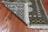 Grey Bokhara Handmade Wool Runner Rug - 2' 1" X 6' 1"