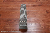 Grey Bokhara Handmade Wool Runner Rug - 2' 1" X 6' 1"
