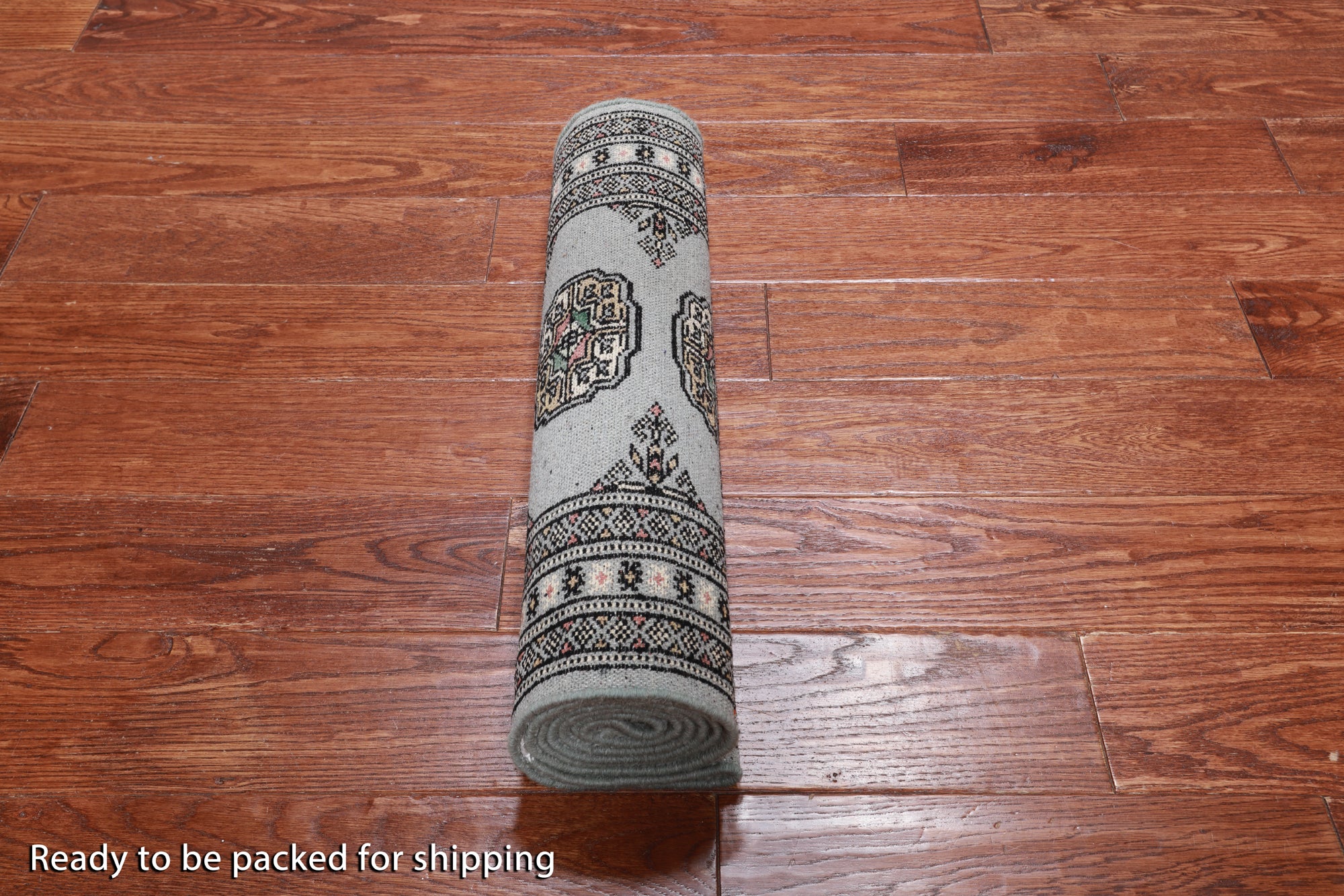 Grey Bokhara Handmade Wool Runner Rug - 2' 1" X 6' 1"