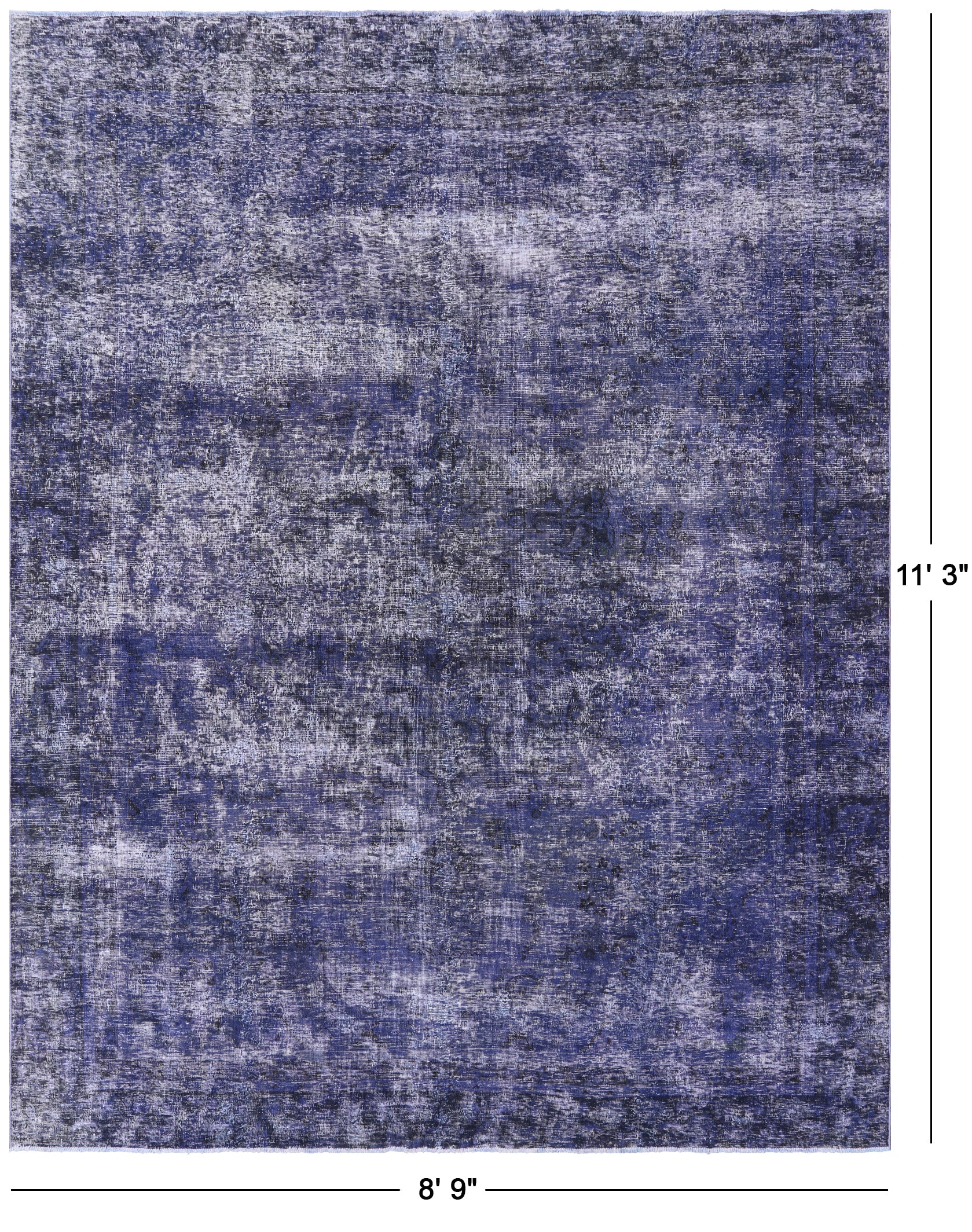 Persian Overdyed Handmade Wool Area Rug - 8' 9" X 11' 3" - Golden Nile