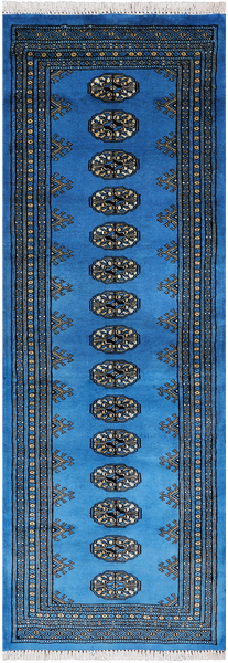 Blue Bokhara Handmade Wool Runner Rug - 2' 1" X 5' 11"