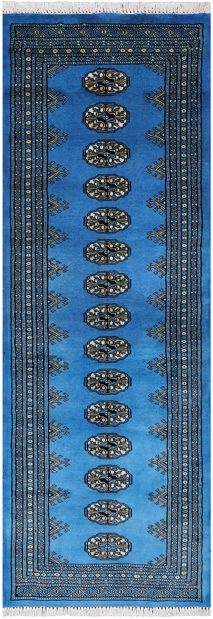 Blue Bokhara Handmade Wool Runner Rug - 2' 1" X 5' 11"