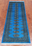 Blue Bokhara Handmade Wool Runner Rug - 2' 1" X 5' 11"