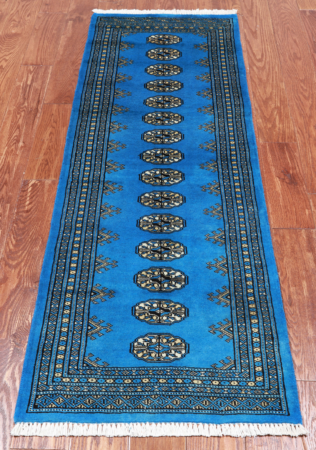 Blue Bokhara Handmade Wool Runner Rug - 2' 1" X 5' 11"