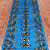 Blue Bokhara Handmade Wool Runner Rug - 2' 1" X 5' 11"