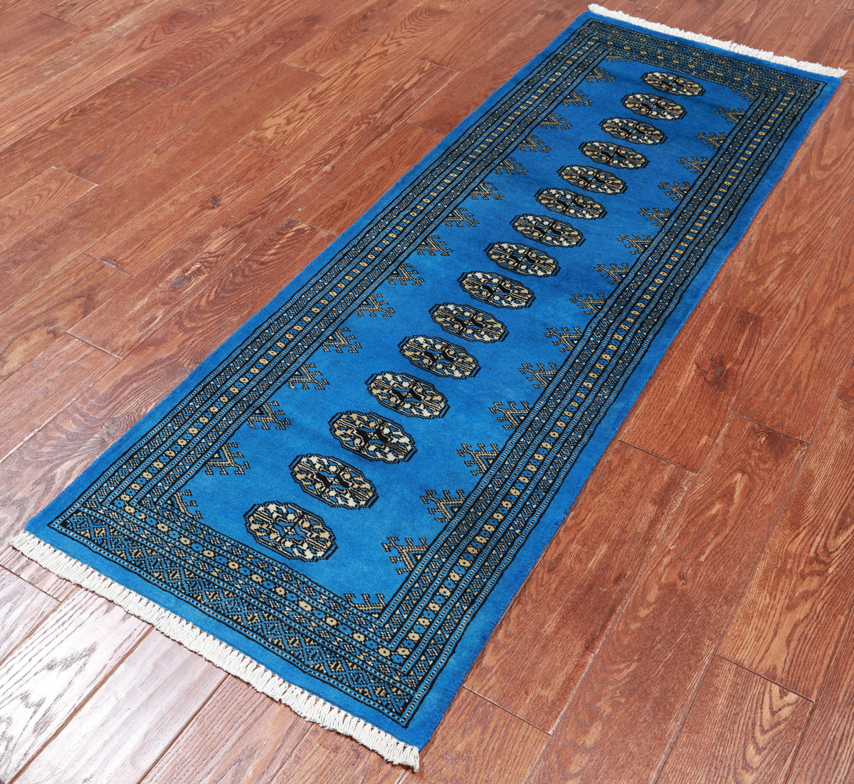 Blue Bokhara Handmade Wool Runner Rug - 2' 1" X 5' 11"