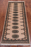 Ivory Bokhara Hand Knotted Wool Runner Rug - 2' 0" X 5' 5"