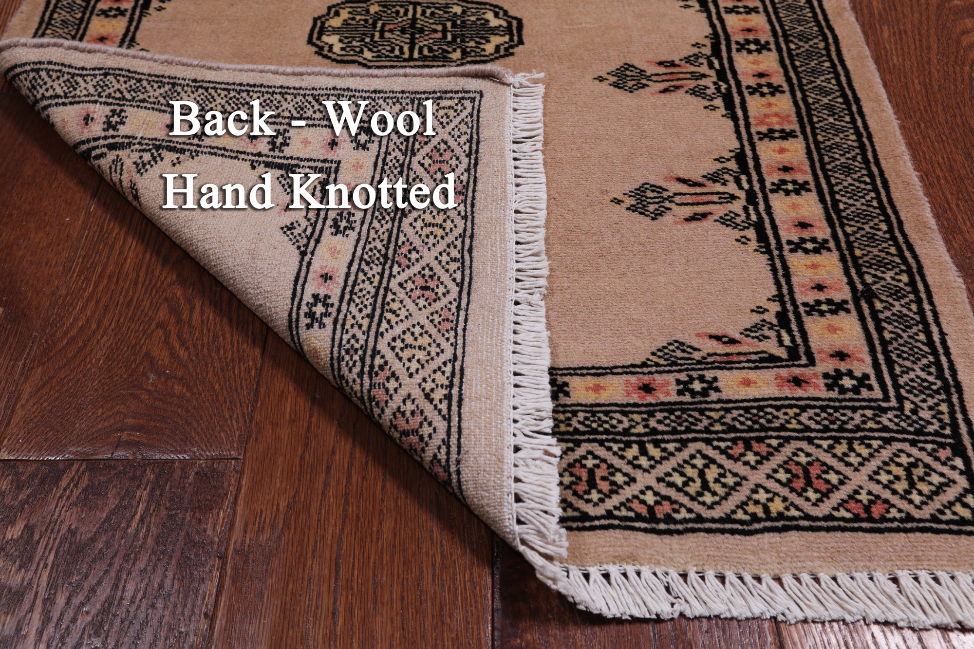 Ivory Bokhara Hand Knotted Wool Runner Rug - 2' 0" X 5' 5"