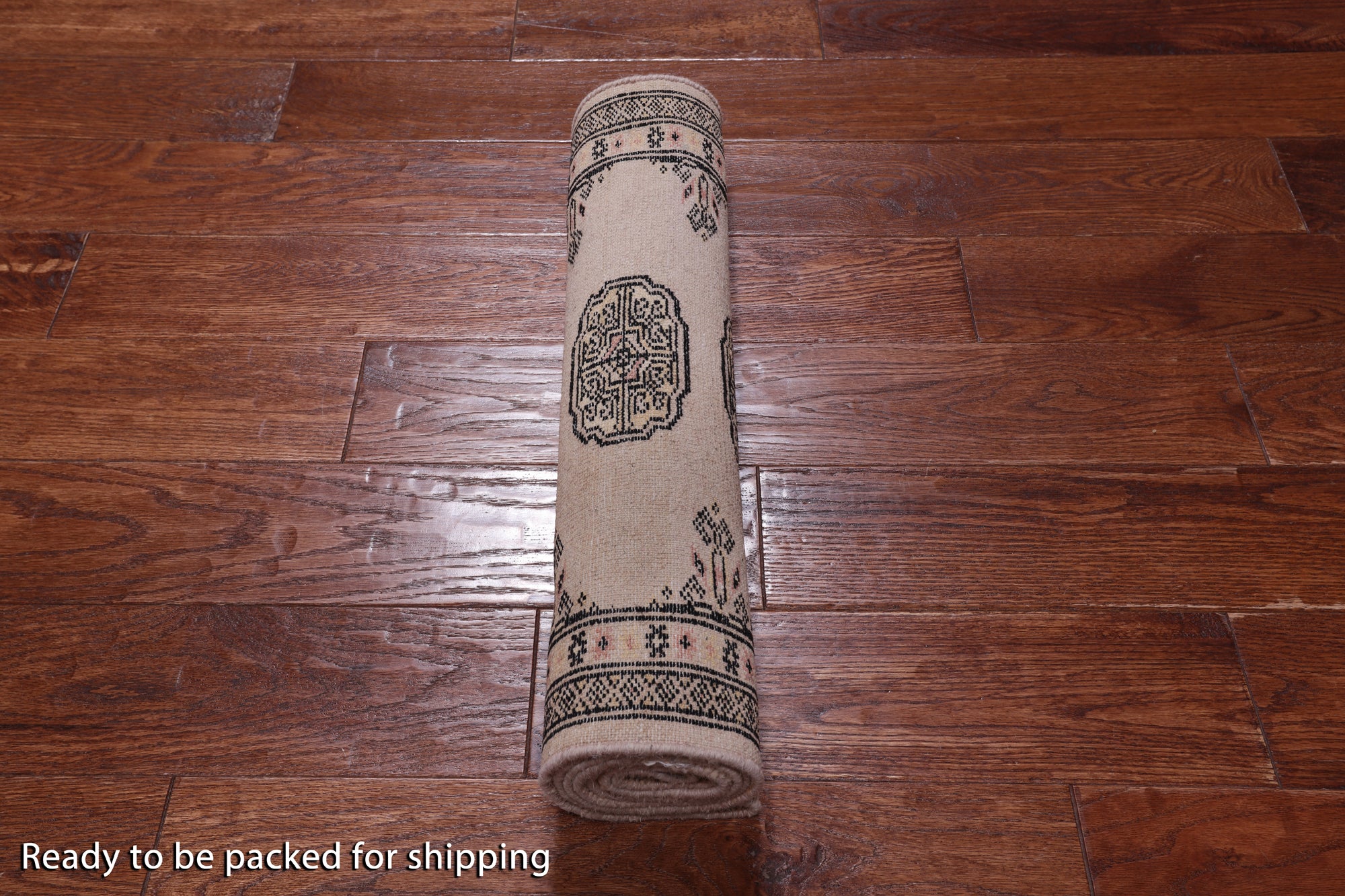 Ivory Bokhara Hand Knotted Wool Runner Rug - 2' 0" X 5' 5"