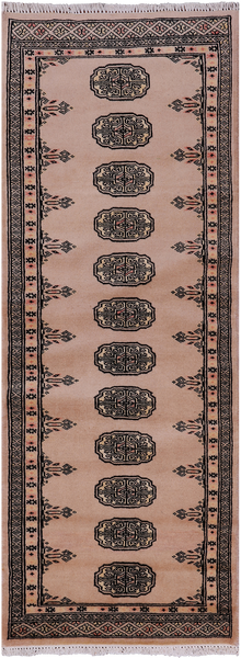 Ivory Bokhara Hand Knotted Wool Runner Rug - 2' 0" X 5' 5"