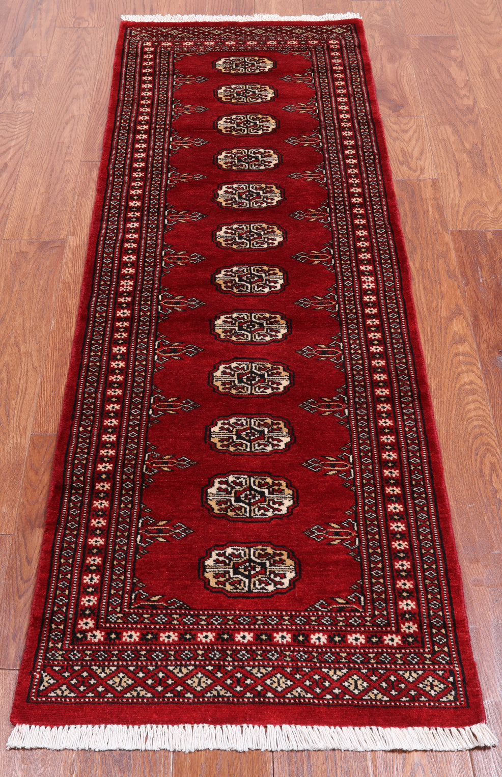 Red Bokhara Handmade Wool Runner Rug - 2' 0" X 6' 1"