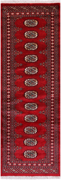 Red Bokhara Handmade Wool Runner Rug - 2' 0" X 6' 1"