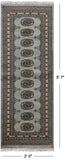 Grey Bokhara Handmade Wool Runner Rug - 2' 0" X 5' 7"