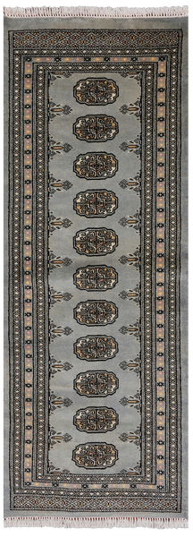 Grey Bokhara Handmade Wool Runner Rug - 2' 0" X 5' 7"